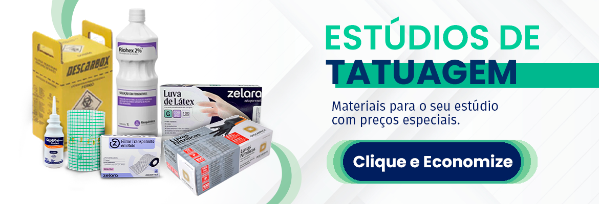 Produtos para estudio de tatuagem e piercing