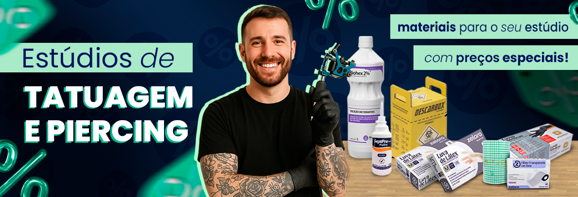 Produtos para estudio de tatuagem e piercing