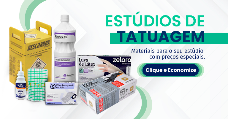 Produtos para estudio de tatuagem e piercing