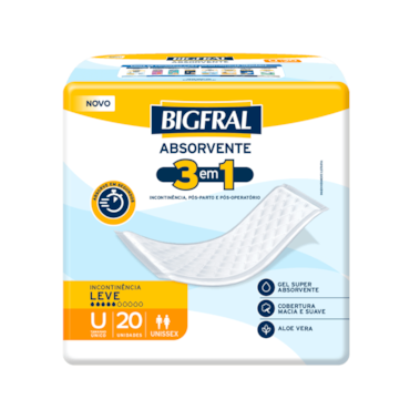 ABSORVENTE GERIÁTRICO BIGFRAL REGULAR PLUS C/20UN