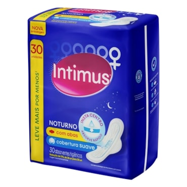 Absorvente Intimus Suave Noturno c/Abas 30Un Absorvente Intimus Suave Noturno c/Abas 30Un