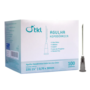 Agulha Hipodérmica 22G 25 x 0,70mm c/100 TKL