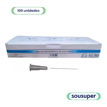 Agulha Hipodérmica 22G 30 x 0,70mm C100 SR