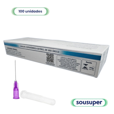 Agulha Hipodérmica 24G 20 x 0,55mm c/100 SR
