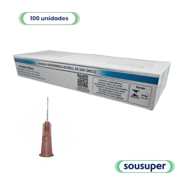 Agulha Hipodérmica 26G 13 x 0,45mm c/100 SR