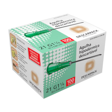 Agulha Hipodérmica 30 x 08 c/100 Descarpack