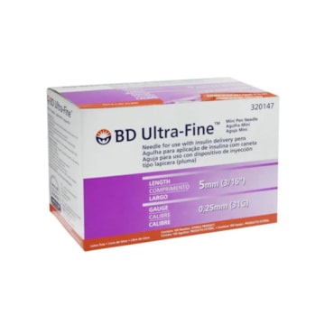 Agulha para Caneta de Insulina BD Ultra Fine Mini 5mm c/100 BD