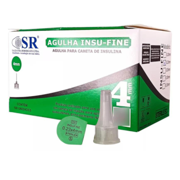 Agulha para Caneta de Insulina Insufine 32G 0,23x4mm c/100 SR Agulha para Caneta de Insulina Insufine 32G 0,23x4mm c/100 SR