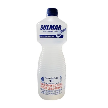Álcool  Líquido 70% 1L (Sulmar) - Caixa com 12 Unidades