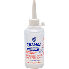Álcool Líquido 70 Inpm Almotolia 100ml Desinfetante Caixa c/50 Sulmar