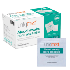 Álcool Swab Uniqmed c/100 sâches