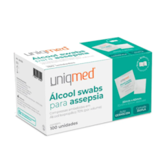 Álcool Swab Uniqmed c/100 sâches