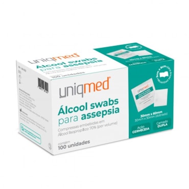 Álcool Swab Uniqmed c/100 sâches Álcool Swab Uniqmed c/100 sâches