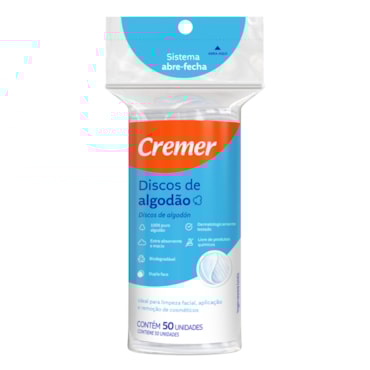Algodão Disco Cremer 37g c/50 Algodão Disco Cremer 37g c/50