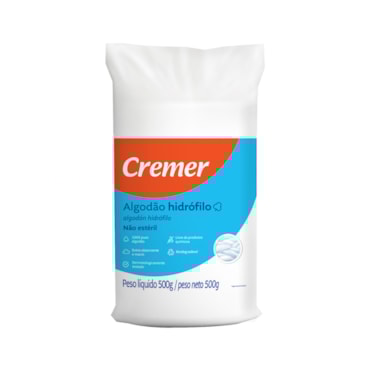 Algodão Hidrofilo Cremer Rolo 500g c/16 Algodão Hidrofilo Cremer Rolo 500g c/16