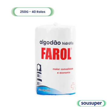 Algodão Rolo 250G c/40 Farol Algodão Rolo 250G c/40 Farol