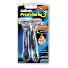 APARELHO DE BARBEAR GILLETTE PRESTOBARBA3 COM 2 UNIDADES