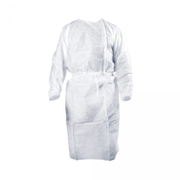 Avental Descartável Manga Longa c/Punho 40g Branco c/10 Fox Avental Descartável Manga Longa c/Punho 40g Branco c/10 Fox