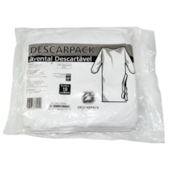 Produto Avental Descartável Manga Longa c/Punho Branco c/10 Descarpack