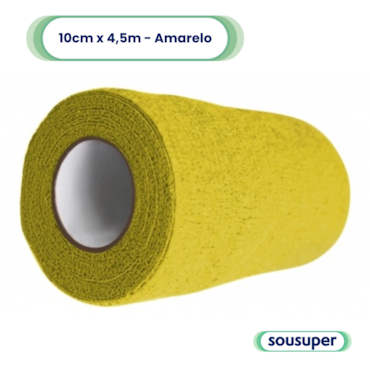 Bandagem Elástica Veterinária 10cm x 4,5m Amarelo Hoppner