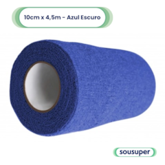 Bandagem Elástica Veterinária 10cm x 4,5m Azul Escuro Hoppner