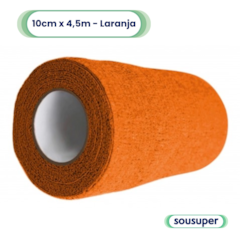 Bandagem Elástica Veterinária 10cm x 4,5m Laranja Hoppner