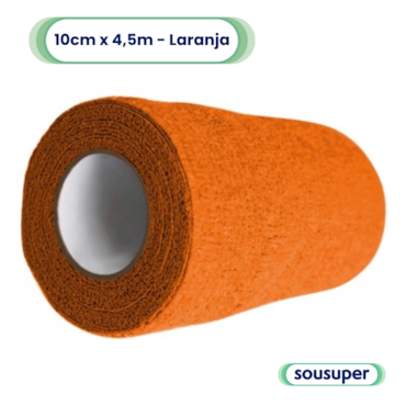 Bandagem Elástica Veterinária 10cm x 4,5m Laranja Hoppner