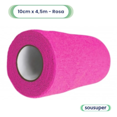 Bandagem Elástica Veterinária 10cm x 4,5m Rosa Hoppner