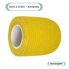 Bandagem Elástica Veterinária 5cm x 4,5m Amarelo Hoppner