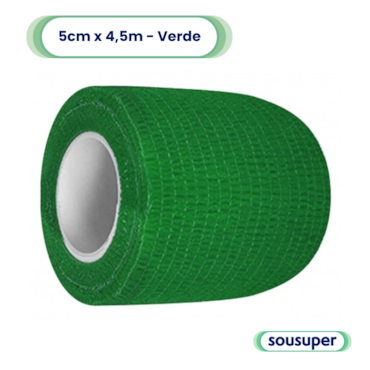 Bandagem Elástica Veterinária 5cm x 4,5m Verde Escuro Hoppner Bandagem Elástica Veterinária 5cm x 4,5m Verde Escuro Hoppner