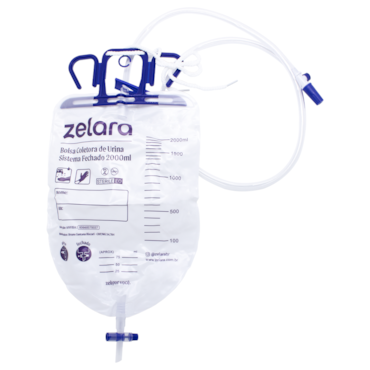 BOLSA COLETORA DE URINA SISTEMA FECHADO 2000ML ZELARA BOLSA COLETORA DE URINA SISTEMA FECHADO 2000ML ZELARA
