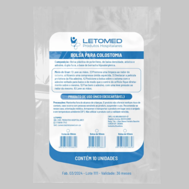 Bolsa de Colostomia 30mm c/10 Letomed Bolsa de Colostomia 30mm c/10 Letomed