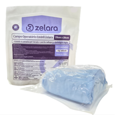 Campo Operatório 25x28 cm com RX 13G Estéril Pc/5 Cx/64 – Zelara