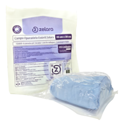 Campo Operatório Estéril 25x28 com RX Kit c/48 pacotes c/5 Zelara