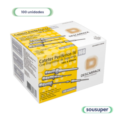 Cateter Intravenoso 16G com Dispositivo de Segurança c/100 Descarpack