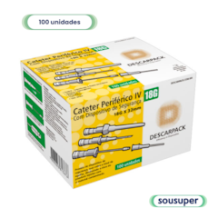 Cateter Intravenoso 18G com Dispositivo de Segurança c/100 Descarpack