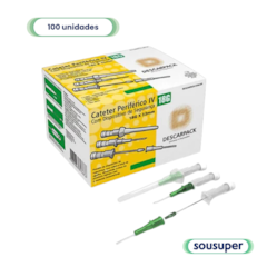 Cateter Intravenoso 18G com Dispositivo de Segurança c/100 Descarpack