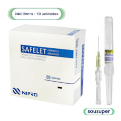 Cateter Intravenoso Safelet Nipro 24G 19mm c/50