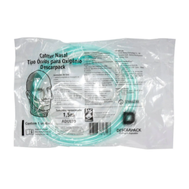 Cateter Nasal para Oxigênio Tipo Óculos c/100 Descarpack