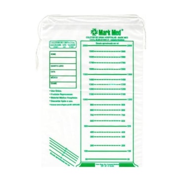 Coletor de Urina Saco Adulto 2000ml c/100 Mark Med Coletor de Urina Saco Adulto 2000ml c/100 Mark Med
