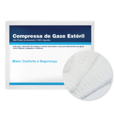 Compressa de Gaze 7,5 x 7,5 13F Estéril c/10 c/Rx c/220 Neve Compressa de Gaze 7,5 x 7,5 13F Estéril c/10 c/Rx c/220 Neve