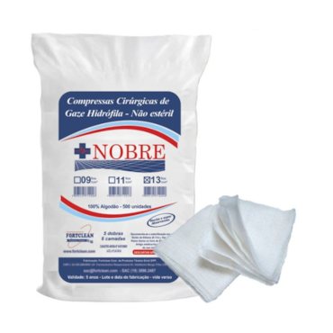 Compressa de Gaze 7,5x7,5cm 11 Fios c/ 500 und. Nobre Compressa de Gaze 7,5x7,5cm 11 Fios c/ 500 und. Nobre