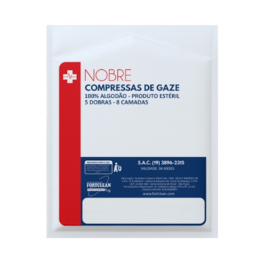Compressa de Gaze Estéril 7,5x7,5 13F c/500 pacotes c/10 Nobre