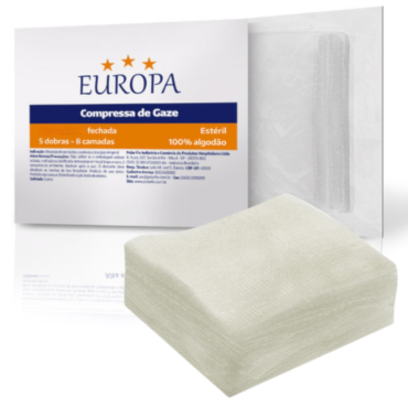 Compressa de Gaze Estéril Europa 7,5cm x 7,5cm 13F Pacote c/10 - Caixa c/ 250 Pacotes Polar Fix Compressa de Gaze Estéril Europa 7,5cm x 7,5cm 13F Pacote c/10 - Caixa c/ 250 Pacotes Polar Fix