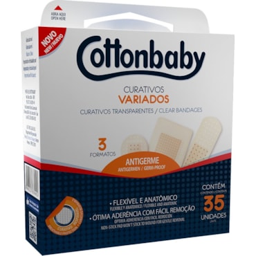 Curativo Cottonbaby Variados Transparente c/35