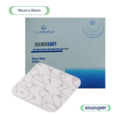 Curativo de Espuma com Prata Silversoft 10cm x 10cm c/05 Vitamedical