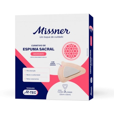 Curativo de Espuma Sacral 22x22cm c/3 Missner