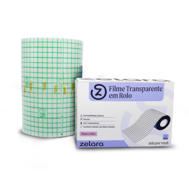 Curativo Filme Transparente em Rolo 10cm x 10m Zelara