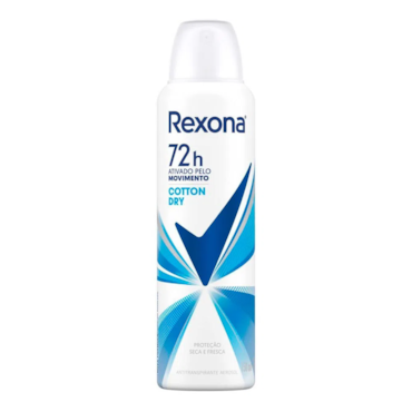 Desodorante Antitranspirante Aerosol Feminino Rexona Cotton Dry 72 horas 150ml