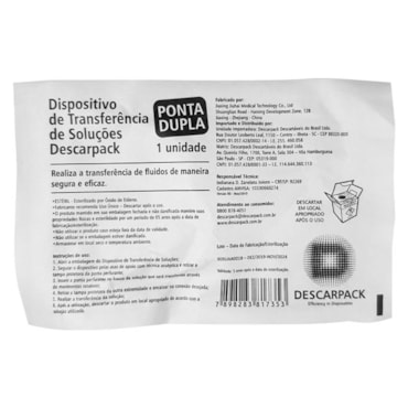 Dispositivo Transferência Ponta Dupla c/100 Descarpack Dispositivo Transferência Ponta Dupla c/100 Descarpack